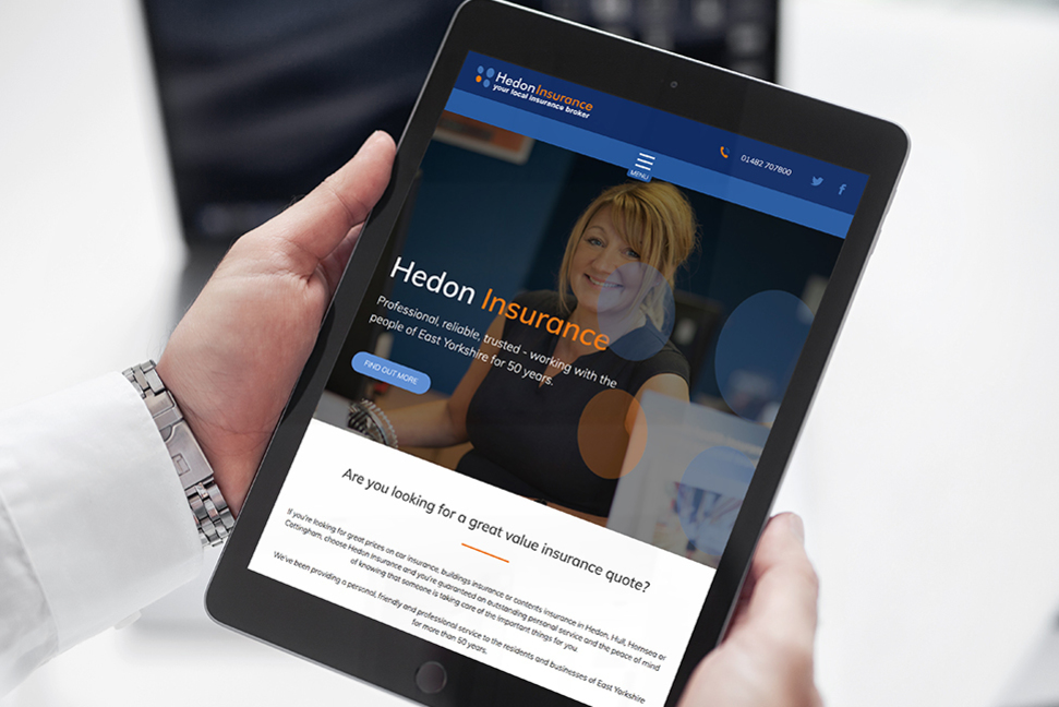 Hedon Insurance itseeze leeds website screen