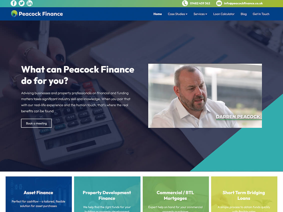 Peacock Finance website design