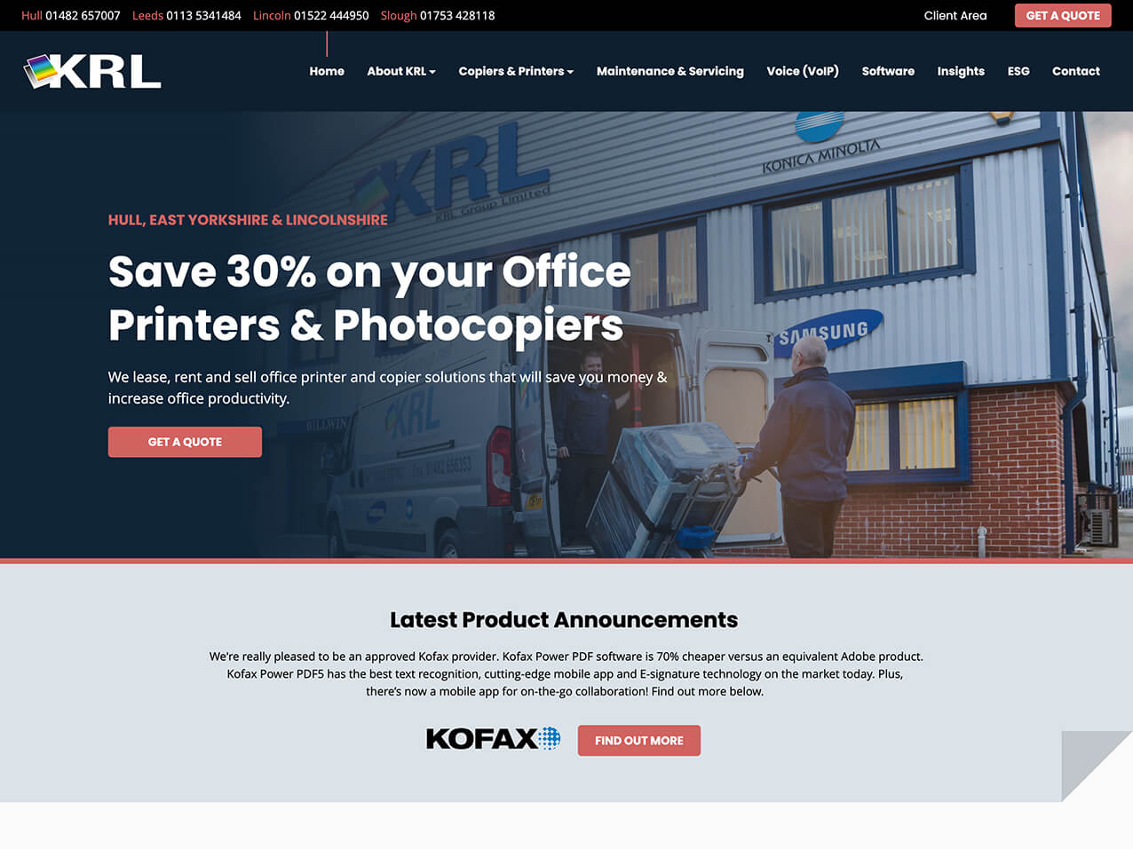 KRL website design